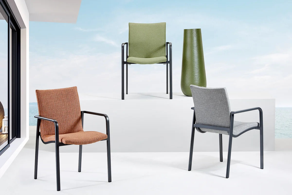 barths Positano – Fauteuil de salle à manger Anthracite – Vert