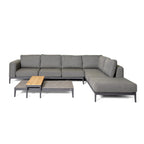 barths Athene – ensemble lounge avec une table en céramique et une table d’appoint anthracite – bois de teck