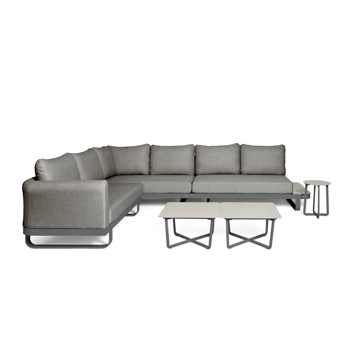 barths Fellow – Ensemble salon avec 3 tables d’appoint anthracite