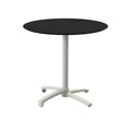 Feros X Cross Terrassentisch Sand gestell + Schwarz HPL Ø70 cm