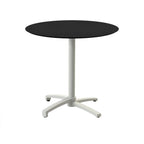 Feros X Cross Terrassentisch Sand gestell + Schwarz HPL Ø70 cm
