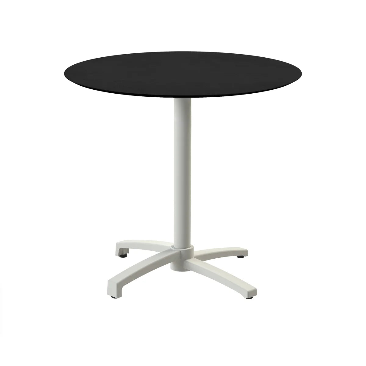 Feros X Cross Terrassentisch Sand gestell + Schwarz HPL Ø70 cm