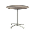 Feros X Cross Terrassentisch Sand gestell + Tropical Wood HPL Ø70 cm