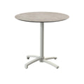 Feros X Cross Terrassentisch Sand gestell + Moonstone HPL Ø70 cm