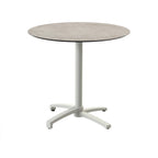 Feros X Cross Terrassentisch Sand gestell + Moonstone HPL Ø70 cm