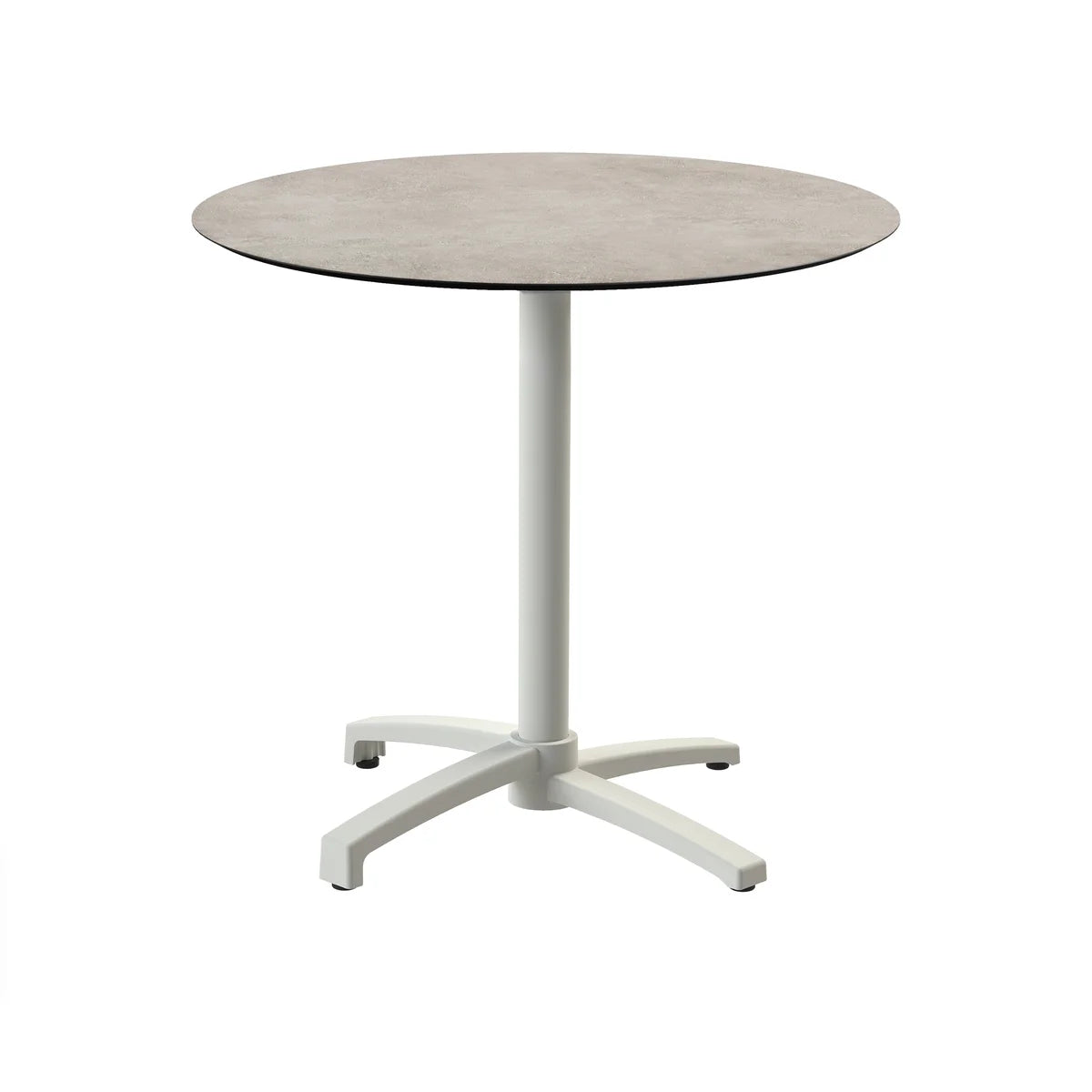 Feros X Cross Terrassentisch Sand gestell + Moonstone HPL Ø70 cm
