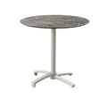 Feros X Cross Terrassentisch Sand gestell + Galaxy Marble HPL Ø70 cm