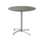 Feros X Cross Terrassentisch Sand gestell + Galaxy Marble HPL Ø70 cm