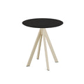 Feros Infinity table de terrasse avec piètement sable + plateau HPL noir Ø70 cm