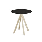 Feros Infinity table de terrasse avec piètement sable + plateau HPL noir Ø70 cm