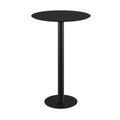 Feros Urban mange-debout avec piètement noir + plateau HPL noir Ø70 cm