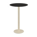 Feros Urban mange-debout avec piètement sable + plateau HPL noir Ø70 cm