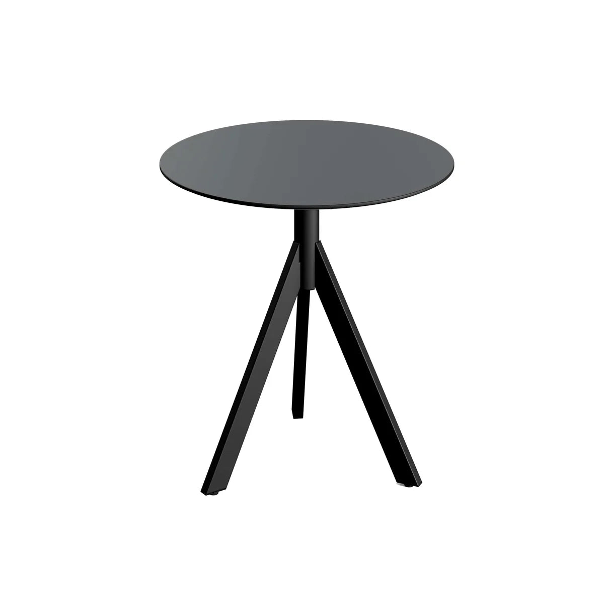 Feros Infinity Tripod Terrassentisch Schwarz frame + Schwarz HPL Ø70 cm