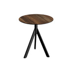Feros Infinity Tripod Terrassentisch Schwarz frame + Tropical Wood HPL Ø70 cm