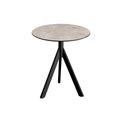 Feros Infinity Tripod table de terrasse avec piètement noir + plateau HPL Pierre de lune Ø70 cm