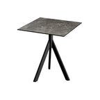 Feros Infinity Tripod Terrassentisch Schwarz frame + Galaxy Marble HPL 70x70 cm