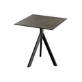 Feros Infinity Tripod Terrassentisch Schwarz frame + Midnight Marble HPL 70x70 cm
