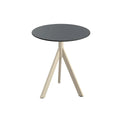 Feros Infinity Tripod Terrassentisch Sand frame + Schwarz HPL Ø70 cm