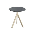 Feros Infinity Tripod Terrassentisch Sand frame + Schwarz HPL Ø70 cm