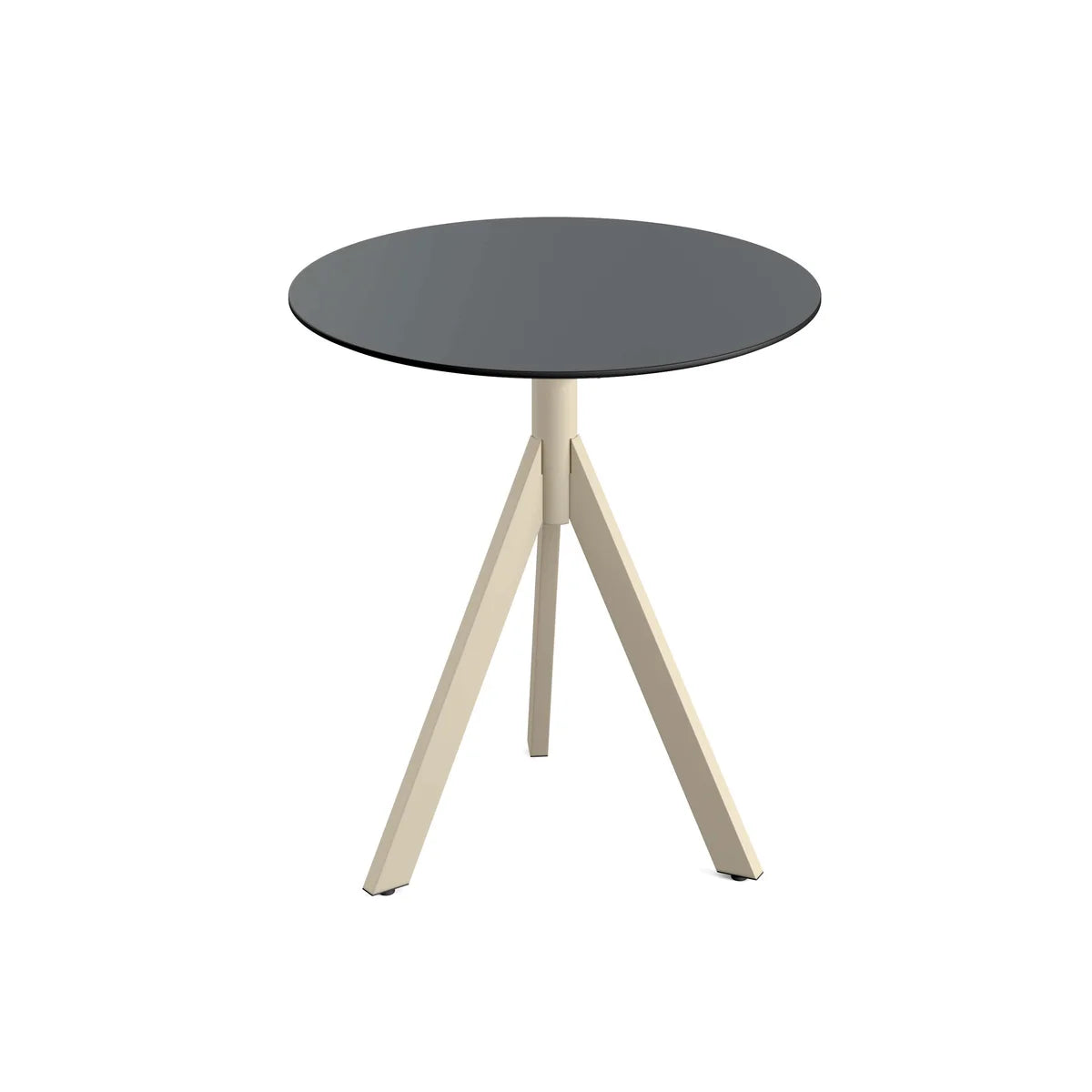 Feros Infinity Tripod Terrassentisch Sand frame + Schwarz HPL Ø70 cm