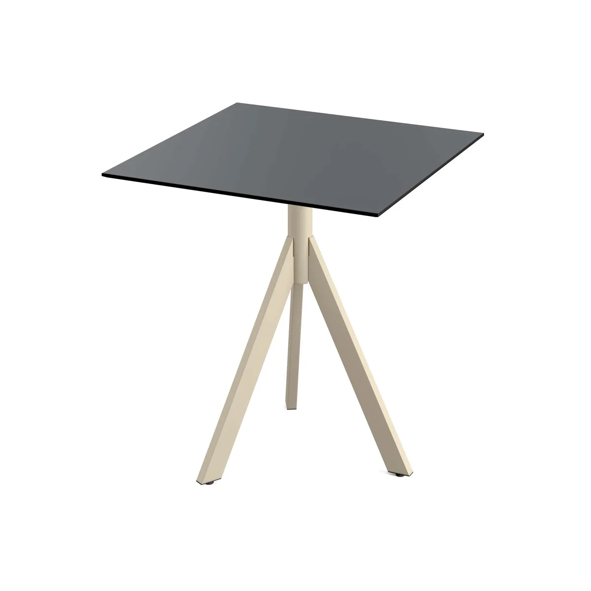Feros Infinity Tripod Terrassentisch Sand frame + Schwarz HPL 70x70 cm