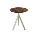 Feros Infinity Tripod Terrassentisch Sand frame + Tropical Wood HPL Ø70 cm