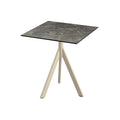Feros Infinity Tripod table de terrasse avec piètement sable + plateau HPL Marbre Galaxy 70x70 cm