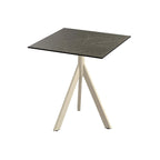 Feros Infinity Tripod Terrassentisch Sand frame + Midnight Marble HPL 70x70 cm