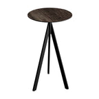 Feros Infinity Tripod Stehtisch Schwarz frame + Riverwashed Wood HPL Ø70 cm