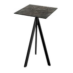 Feros Infinity Tripod Stehtisch Schwarz frame + Galaxy Marble HPL 70x70 cm