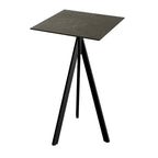 Feros Infinity Tripod Stehtisch Schwarz frame + Midnight Marble HPL 70x70 cm