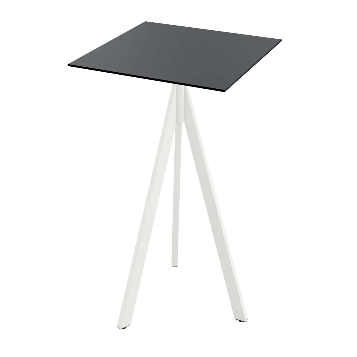 Feros Infinity Tripod Stehtisch Weiß frame + Schwarz HPL 70x70 cm