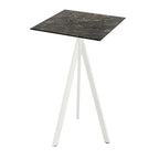 Feros Infinity Tripod Stehtisch Weiß frame + Galaxy Marble HPL 70x70 cm