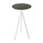 Feros Infinity Tripod Stehtisch Weiß frame + Midnight Marble HPL Ø70 cm