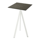 Feros Infinity Tripod Stehtisch Weiß frame + Midnight Marble HPL 70x70 cm
