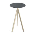 Feros Infinity Tripod mange-debout avec piètement sable + plateau HPL noir Ø70 cm