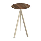Feros Infinity Tripod Stehtisch Sand frame + Tropical Wood HPL Ø70 cm