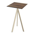 Feros Infinity Tripod Stehtisch Sand frame + Tropical Wood HPL 70x70 cm