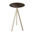 Feros Infinity Tripod Stehtisch Sand frame + Riverwashed Wood HPL Ø70 cm