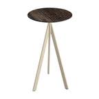Feros Infinity Tripod Stehtisch Sand frame + Riverwashed Wood HPL Ø70 cm