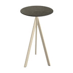 Feros Infinity Tripod Stehtisch Sand frame + Midnight Marble HPL Ø70 cm