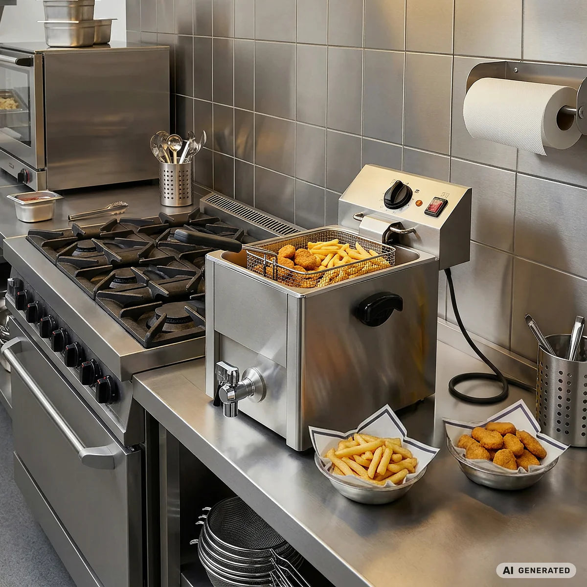 Friteuse électrique ECO 10 litres avec robinet de vidange