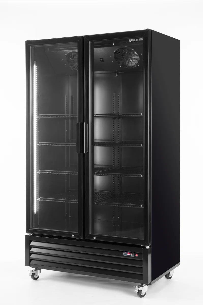 Getränkekühlschrank ECO 1000 mit Klapptüren, schwarz