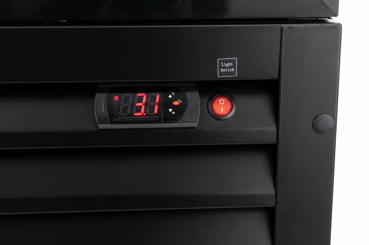 Armoire à boissons ECO 1000 avec portes coulissantes, noire