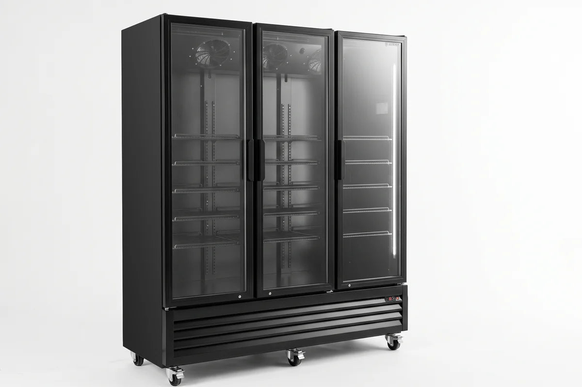Getränkekühlschrank ECO 1500 mit Klapptüren, schwarz