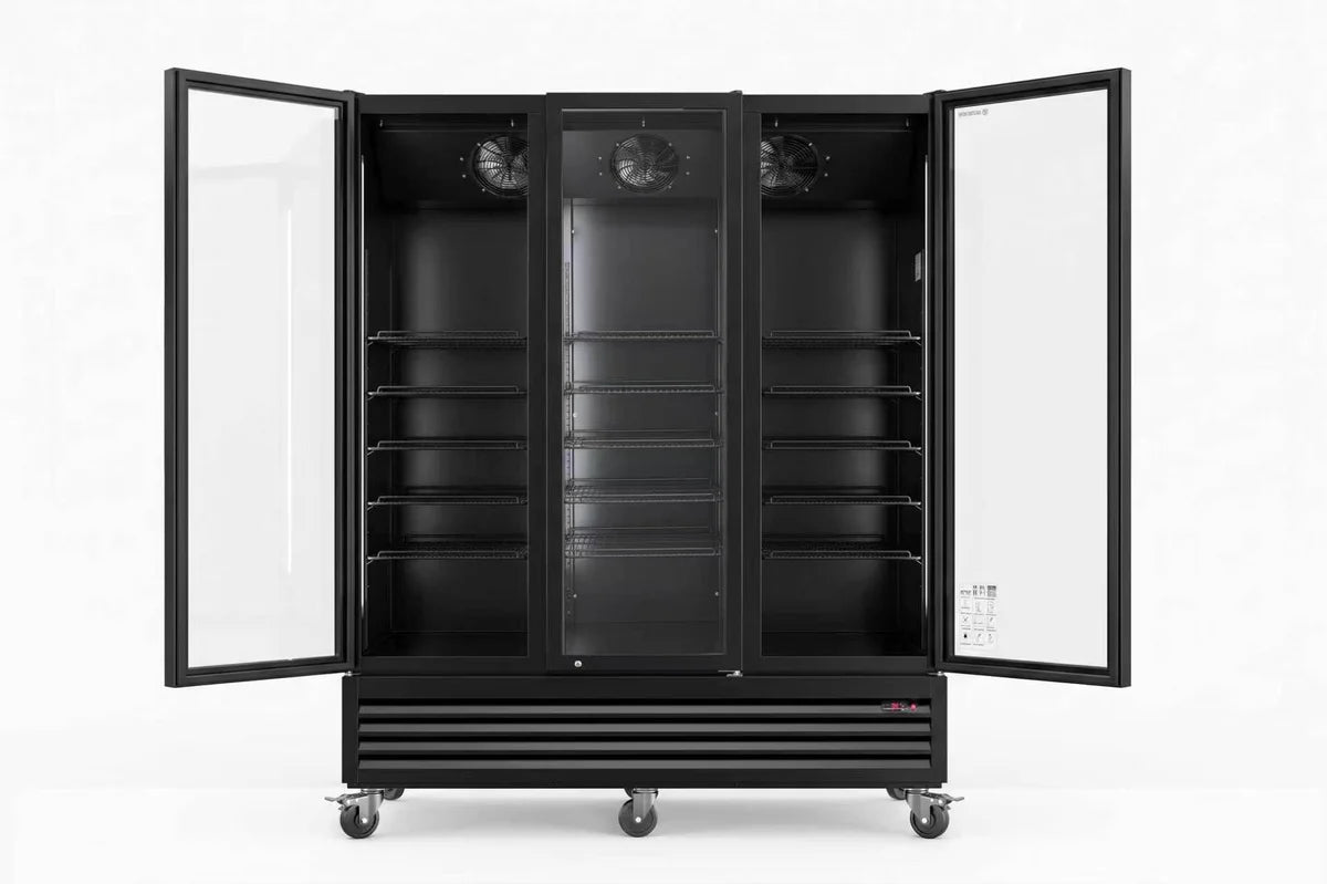 Getränkekühlschrank ECO 1500 mit Klapptüren, schwarz
