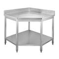 Table de travail d’angle en inox Basic 1000x600 mm - avec étagère basse et dosseret