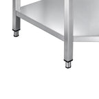 Table de travail d’angle en acier inoxydable gamme Basic 1000x700 mm - avec étagère basse et dosseret