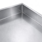Table de travail d’angle en acier inoxydable gamme Basic 1000x700 mm - avec étagère basse et dosseret