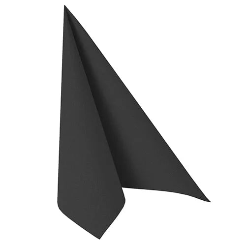 Papstar 50 serviettes ROYAL Collection pliage 1/4 40 cm x 40 cm noir